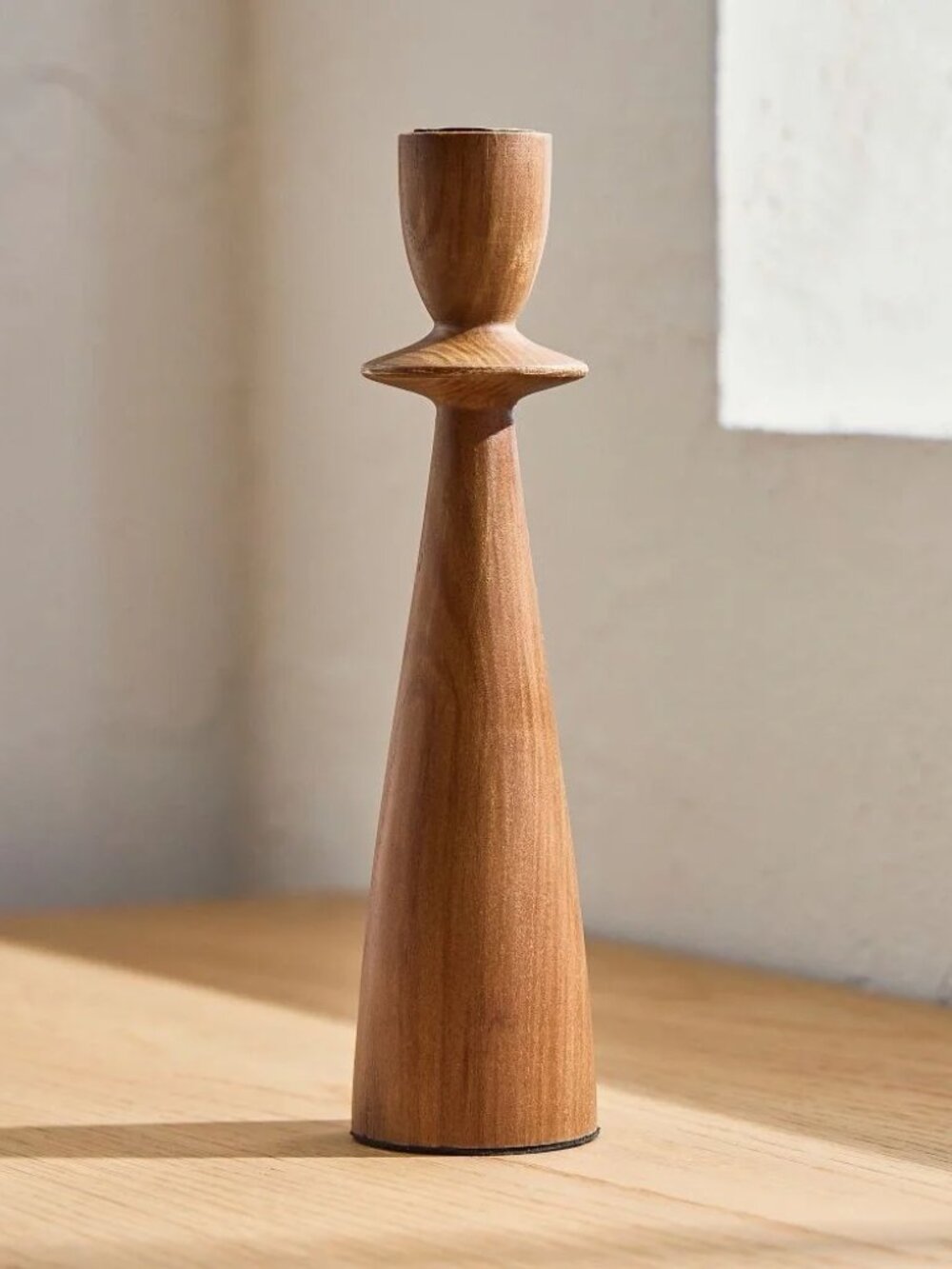 NWT West Elm Wooden Taper Holder 9”